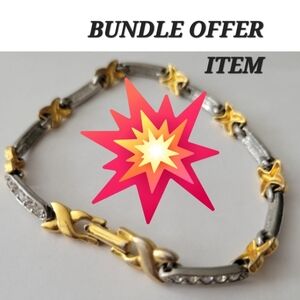 Two-Tone Gold and Silver X-Link Bracelet